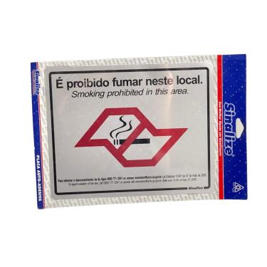 Imagem de Placa de Sinalização É Proibido Fumar Neste Local 25x20cm Auto-adesivo Sinalize