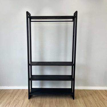 Imagem de Arara de Roupas Linea Ample sem Porta sem Gavetas Madeira Pinus 100CM Preto Artfactory Design 188,5CM