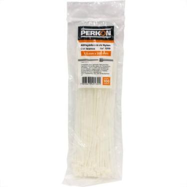 Imagem de Abracadeira Nylon Perkon Branca 2,5X200 100 Pecas 1250