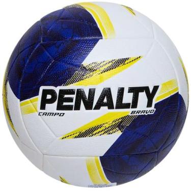 Imagem de Bola Campo de Futebol Penalty Bravo Oficial Original, Branco, Azul