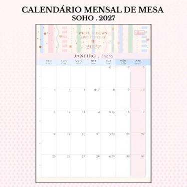 Imagem de Calendário Planner de Mesa 2027 Soho 12 Páginas Tilibra  Escritório  O