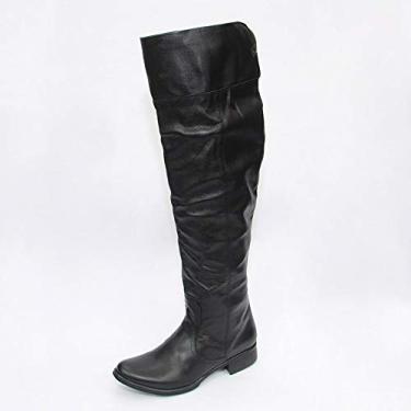Imagem de bota feminina montaria, estilo country em legitimo couro bovino 33/44 modeo 206cla (33, PRETO)
