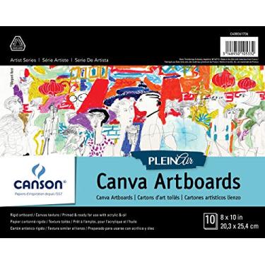 Imagem de Canson Plein Air Canva Tinta rígida para arte ou varas, óleo e acrílico, 20 x 25 cm, conjunto de 10 placas, 20 x 25 cm, 0