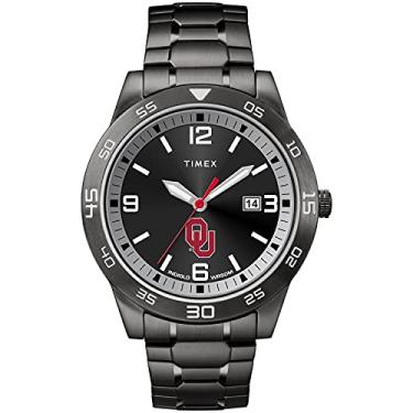 Imagem de Timex Tribute Relógio masculino Acclaim de quartzo de 42 mm com pulseira de aço inoxidável, Oklahoma Sooners, 20mm Wide Expansion Bracelet, Relógio de quartzo