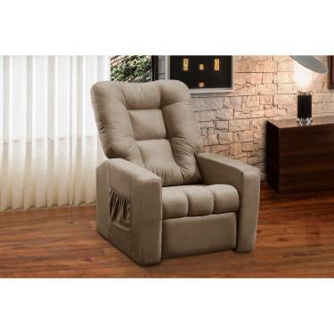 Imagem de Poltrona do Papai Reclinável Itália Suede Cappuccino Adonai Estofados