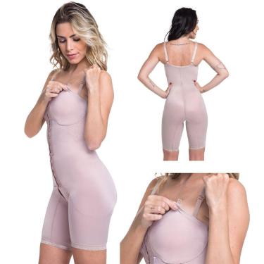 Imagem de Macaquinho Modelador Body Cinta Pós Parto Alça Sutiã Amamentação Fecho Frontal Alta Compressão Biobela Linha Maternity