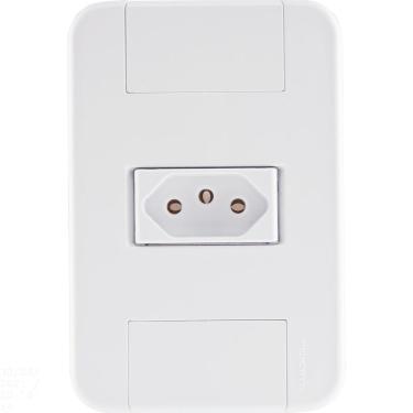 Imagem de Conjunto 4x2 com 1 Tomada 2P+T 10 A 250 V Tramontina Tablet Branco Tramontina