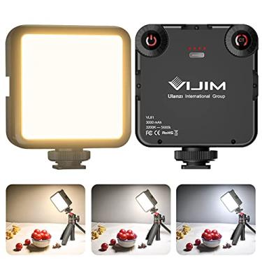 Imagem de Vijim VL81 Luz de vídeo LED na câmera, 3200K-5600K bi-cor regulável, CRI95+, bateria recarregável embutida de 3000 mAh, painel de luz macia, 3 suportes de sapato frio para todas as