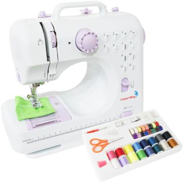 Imagem de Máquina de Costura Elétrica Portátil 12 Pontos Kit Agulhas Pedal Luz Alça Bivolt Importway Iwmc-505C