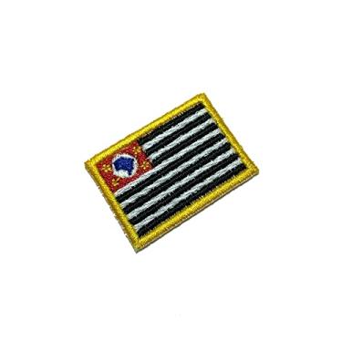 Imagem de BR44 Bandeira São Paulo Brasil Bordado Termo Adesivo Patch 1 Unidade Retangular Patch