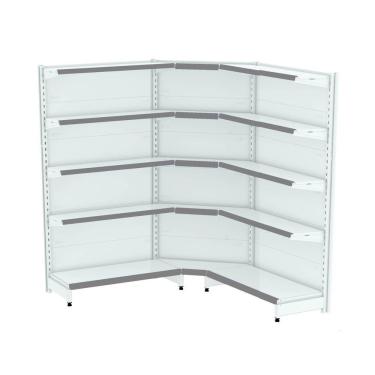 Imagem de Gondola Parede 196 Amapa Flex 60 Kit 2m 1 Canto Branco Fx Ci