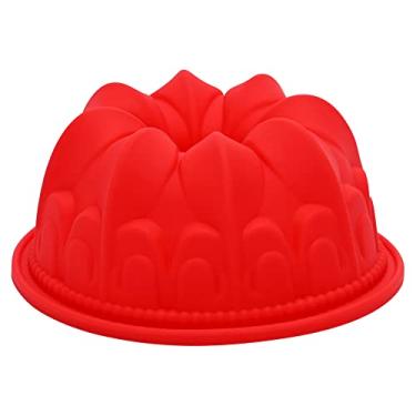 Imagem de Mimo Style Forma de Silicone Vermelha para Assar com Design Círculo, Ideal para Flan, Pudim, Bolo, Cupcake, Porções Individuais de Sobremesas - Antiaderente com 11cm de Diâmetro, Flexível e Resistente