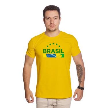Imagem de Camisetas Masculinas 100% Algodão Estampada Tema Copa Camagbrest1 - Te