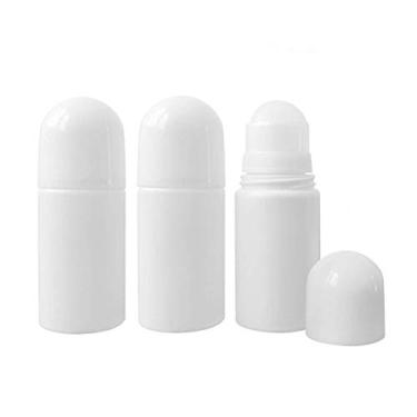 Imagem de 3 unidades de 50 ml de garrafas roll-on recarregáveis vazias, garrafas roll-on plásticas, garrafas rollerball, reutilizáveis à prova de vazamento, para perfumes de óleos essenciais