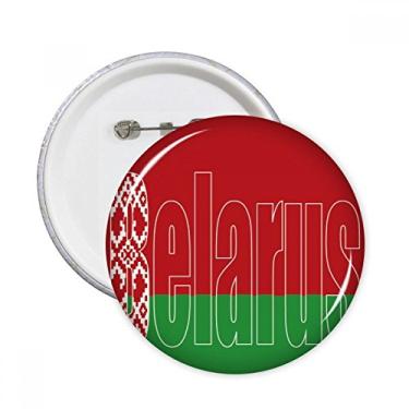 Imagem de Broche redondo com nome da bandeira de Belar Country Emblema para decoração 5 peças