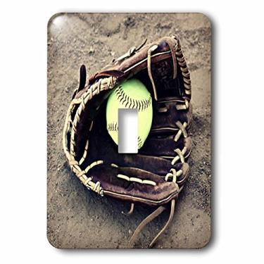 Imagem de 3dRose Capa de interruptor de luz para foto de beisebol na luva na areia lsp_184364_1