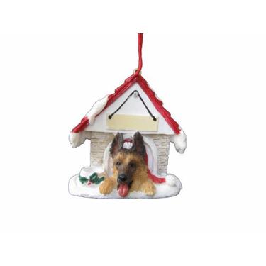 Imagem de E&S Pets Ornamento De Pastor Alemão Um Ótimo Presente Para Proprietários De Pastor Alemão Pintado À Mão E Facilmente Personalizado'Ornamento De Casa De Cachorro' Com Parte Traseira Magnética