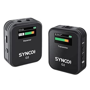 Imagem de Galori SYNCO G2 (A1) 1-Trigger-1 Sistema de microfone sem fio 2.4G com 1 receptor + 1 transmissor + 1 microfone de lapela Faixa de transmissão 150M Tela TFT de 3,5 mm para Smartphone Câmera Filmadora Vlog