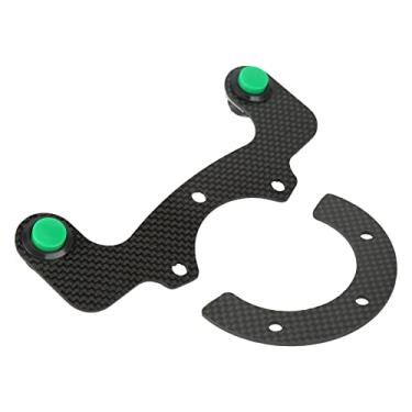 Imagem de Kits de botão de buzina externa, botão de volante de fibra de carbono rígida, fácil instalação, alta resistência para 6 parafusos, volante (verde)