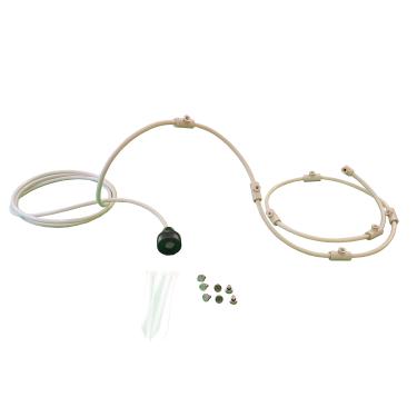 Imagem de Ventiladores de névoa ao ar livre – com anel de vaporização de ventilador de aço inoxidável e filtro de inibidor de cálcio – Ventilador de montagem na parede para residenciais, industriais e restaurantes – cores preto e branco, Bege, 25 Inch diameter