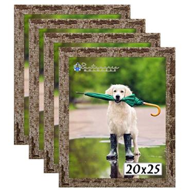 Imagem de Kit 4 Porta Retrato Molduras 20x25 Marrom