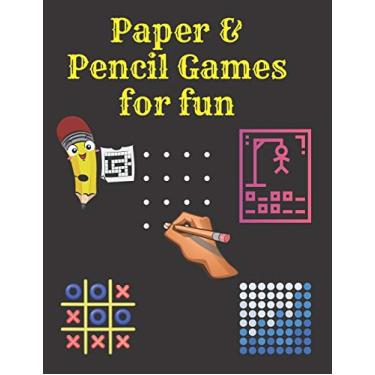 Imagem de Paper & Pencil Games for fun: 2 Player Activity Book.Fun Activities for Family Time, Kids, teens and Adults.- Tic-Tac-Toe, Dots and Boxes - Noughts And Crosses (X and O) - Hangman - Connect Four .