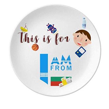 Imagem de Prato de porcelana I Am From Bulgaria Prato de jantar redondo Boy Man