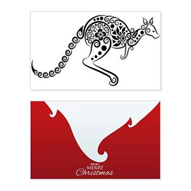 Imagem de Ilustração de esqueleto Canguru sabor Austrália feriado feriado Feliz Natal Cartão de parabéns mensagem de Natal