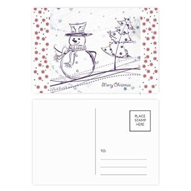 Imagem de Boneco de neve de Natal, desenho de árvore de floco de neve, desenho de árvore de Natal, comemoração, cartão postal de bênção