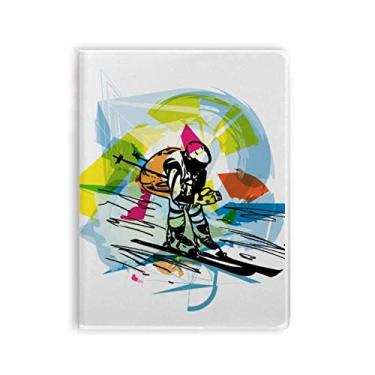 Imagem de Caderno de ilustração de esqui estilo livre para esportes de inverno, capa de chiclete, diário de capa macia