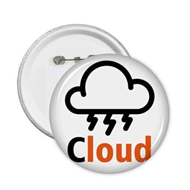 Imagem de Emblema de botão para decoração de 5 peças com trovões de luz nuvens