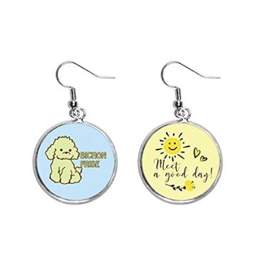 Imagem de Bichon Hair Pet Breeding Art Deco Presente Fashion Ear Drop Sun Flower Brincos Joias Fashion