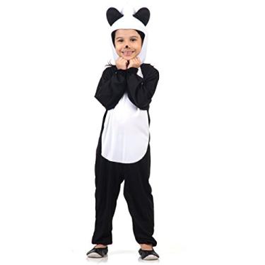 Imagem de Fantasia Urso Panda Infantil Sulamericana Fantasias Preto/Branco P-3 Anos