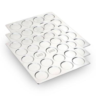 Imagem de Kit - 10 Assadeiras Pão De Hamburguer 20 Cavidades Alumínio 58x70 Aph20 - Imeca