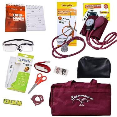 Imagem de Broonell Kit de Enfermagem Completo com Medidor de Pressão Premium Vermelho (Aço Inoxidável)