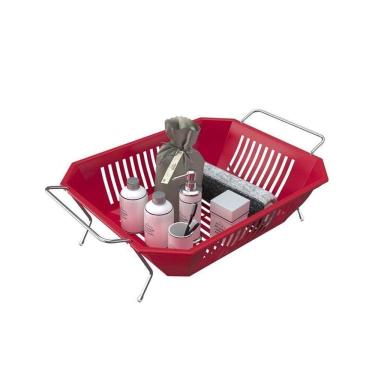 Imagem de Fruteira De Mesa Com Cesta Em Plástico - Stolf Vermelho