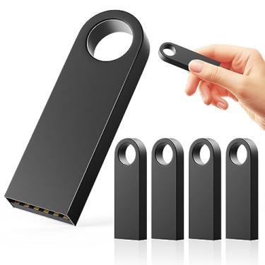 Imagem de Pen Drive USB 4GB Pacote de 5, Hrich USB 2.0 4GB Pacote de 5 USB Flash Drive, Armazenamento de Dados de Alta Velocidade Memory Stick,para laptop, Memory Stick, Armazenamento de Unidade (4GB preto)