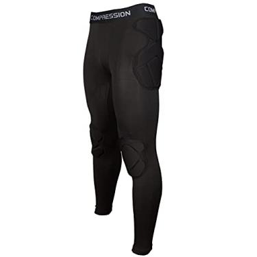 Imagem de Jellybro Calça masculina de compressão acolchoada para futebol, basquete, paintball, hóquei