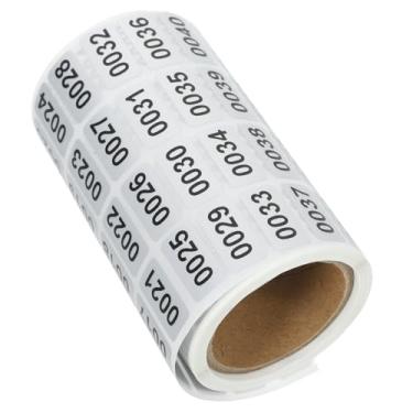 Imagem de Ciieeo 1 Rolo Adesivos Numerados Adesivos Numéricos Etiquetas De Inventário Adesivos De Número De Classificação Adesivos De Número Pequeno Adesivo De Unha Pvc Escritório Prata Burra Jeans