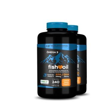 Imagem de Kit 2X Omega 3 Fish Oil Meg 3 240 Cps Hf Suplementos - Hf Suplements
