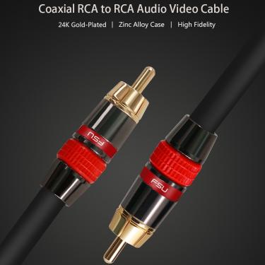 Imagem de Digital cabo coaxial SPDIF  cabo RCA  Premium áudio estéreo  Rca para Rca Male Speaker  HiFi