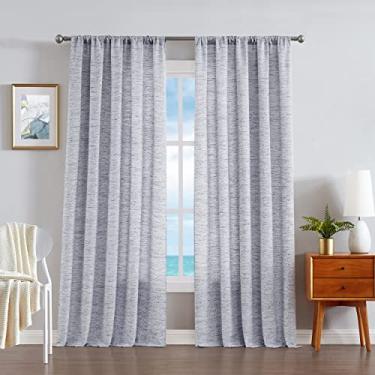 Imagem de Nautica - Caspian | Cortinas texturizadas com filtragem de luz extra amplas par de painéis de cortinas de tratamento de janela | Conjunto de 2 | Cortinas de filtragem de luz | Mede 137 x 213 cm |
