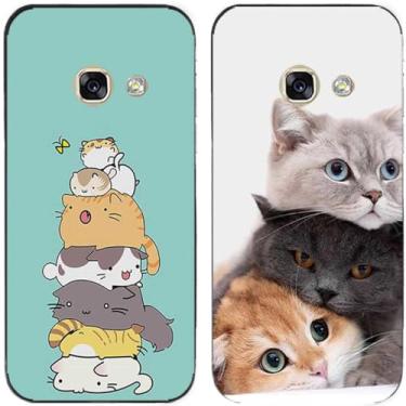 Imagem de Capa de telefone traseira de silicone em gel TPU com estampa de pilha de gato fofo para Samsung Galaxy All Series (Galaxy A3 2017)