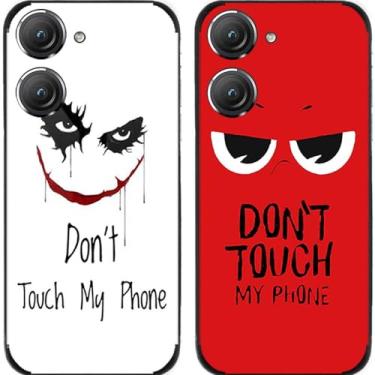 Imagem de 2 peças Smile Don't Touch My Phone TPU gel silicone capa traseira para celular Asus Zenfone 8/9/10 (Asus Zenfone 10)