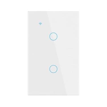 Imagem de XJRJ Interruptor inteligente, sem fio neutro, padrão UE/EUA, sensor de toque WiFi, 1/2/3 Gang, controle de voz Siri 662-Homekit-WHITE-02