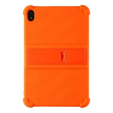 Imagem de Capa para Nokia T20 TA-1392 10,36 capa à prova de choque infantil segura de silicone portátil com suporte para tablet Nokia T10#S (laranja, para Nokia T20)