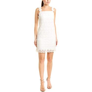 Imagem de Laundry by Shelli Segal Vestido feminino de renda floral detalhado, Branco, 40