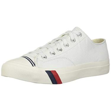 Imagem de Keds Tênis masculino moderno com cadarço Royal Lo, Couro branco, 3.5
