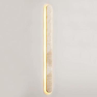 Imagem de Nordic próximo LED arandela de banheiro de tira longa Lâmpada de parede Armazém Minimasm Moderna lâmpada de parede de mármore Pedra natural Luta de parede interna para sala de estar Quarto C