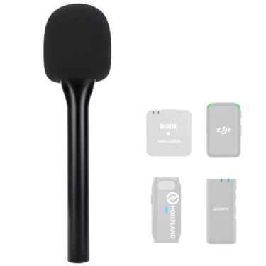 Imagem de SUNMON Suporte de microfone sem fio portátil para microfone DJI, Rode Wireless GO 2, entrevista de microfone sem fio portátil para DJI Mic 2, Rode Wireless Pro, Synco G1/A2, Movo e mais
